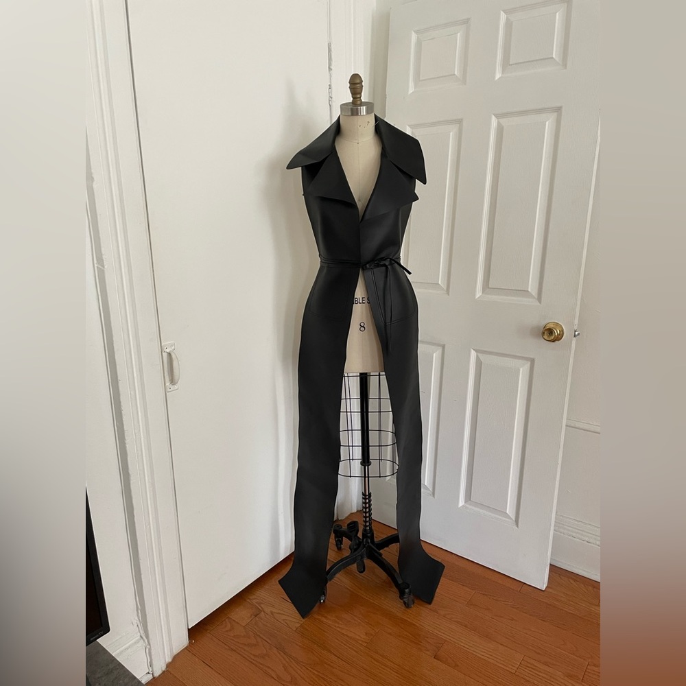 SOLD. Peter Do leather trench scarf